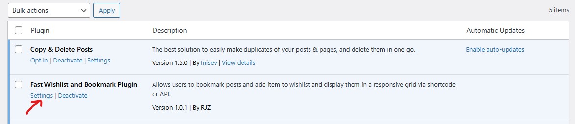 Config Fast bookmark and wishlist for Woocommerce plugin